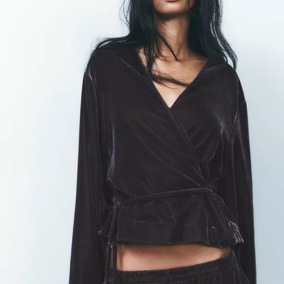 Zara Velvet Wrap Jacket - Picture 1 of 9